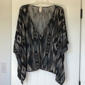 Aztec print poncho